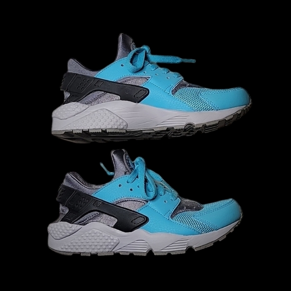 🔥 Custom Men's Nike Air Huarache Sneakers, Size 6.5, Sky Blue, Gray & Silver 🔥 - Picture 3 of 7